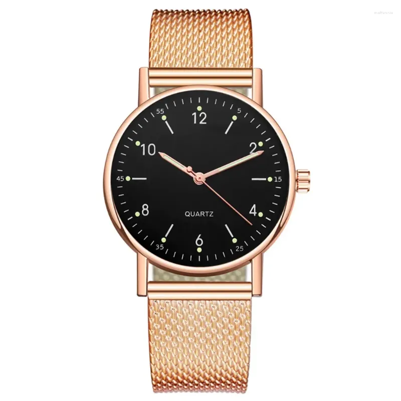 Wristwatches Luminous Watch For Women Luxury Stainless Steel Watches Simple Ladies Digital Quartz Wrist Relogio Feminino