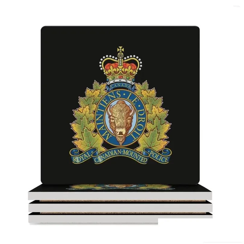 Mattor kuddar bord Royal Canadian monterad - RCMP Ceramic Coasters Square Anpassa matta för rätter Dricker Estetiska droppleveranshem