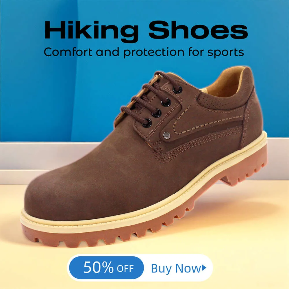 Winter Waterproof Mens Casual Sneakers Hiking Nubuck Leather Yellow Brown Black Outdoor Lace-up Derby Safety Shoes for Men