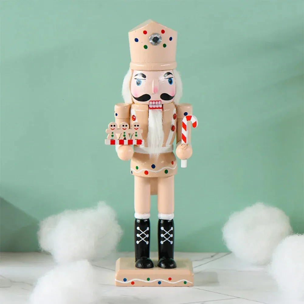 25cm świąteczny do orzechów Puppet drewniany ręcznie robiony orzechowiec żołnierz gingerbread man ornament prezent świąteczny Dekoracja domu 240105