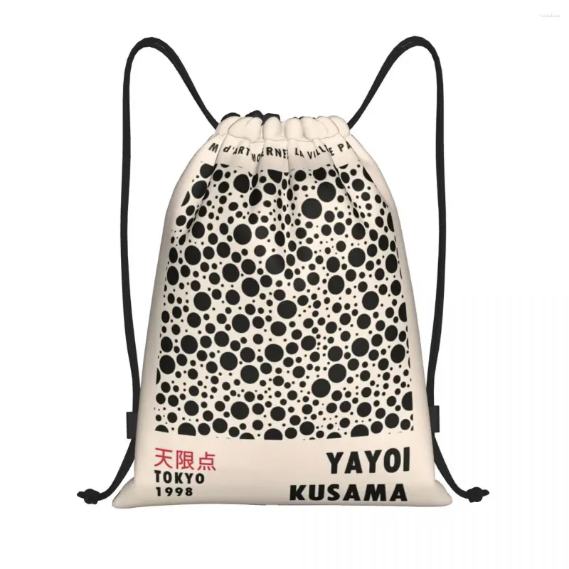 Boodschappentassen Aangepaste Yayoi Kusama Japanse tentoonstelling Trekkoord voor training Yoga rugzakken Dames Heren Sport Gym Sackpack