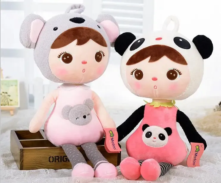 49cm Doll Plush Sweet Cute Lovely Stuffed Kids Toys for Girls Birthday Christmas Gift Girl Keppel Baby Panda 240104