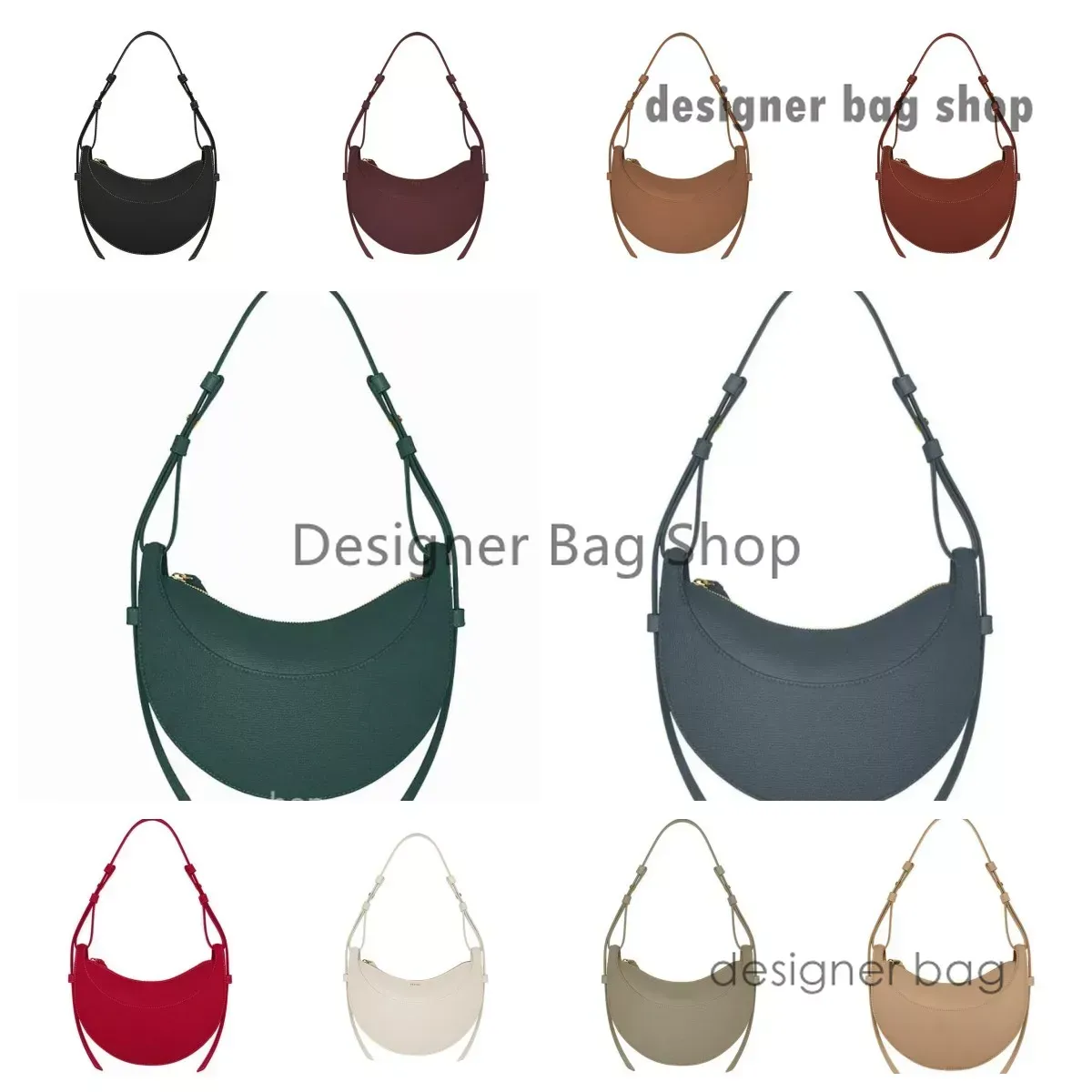 Designer-Tasche, Luxus-Tasche Numero Dix Halfmoon-Tasche, vollnarbiges, strukturiertes, glattes Kalbsleder, Designer-Umhängetasche mit Reißverschluss für Damen, Hobo