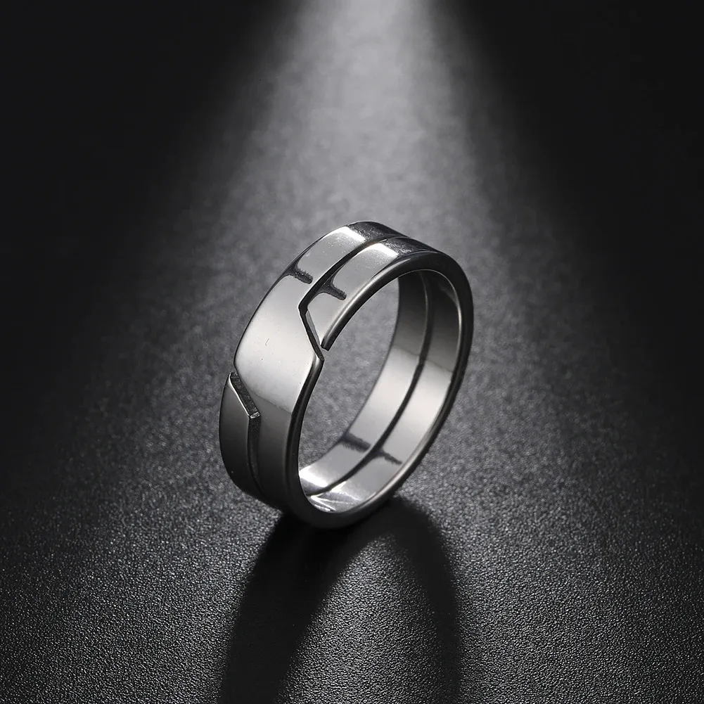 Eheringe, Edelstahlring für Herren, Paar, lässig, Fingerring, modisch, schlicht, Schmuck, Verlobung, Jahrestag, Geschenk 240104