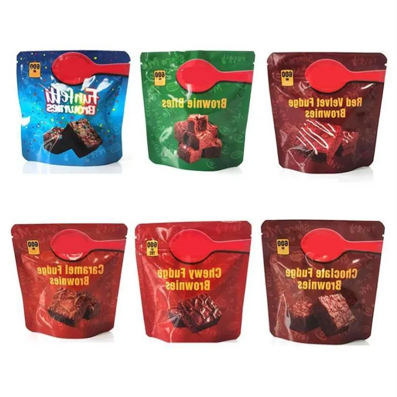 infused Bro wnies packaging bags 600mg cake empty chewy funfetti fudge chocolate snack caramel bites red velvet Denvl