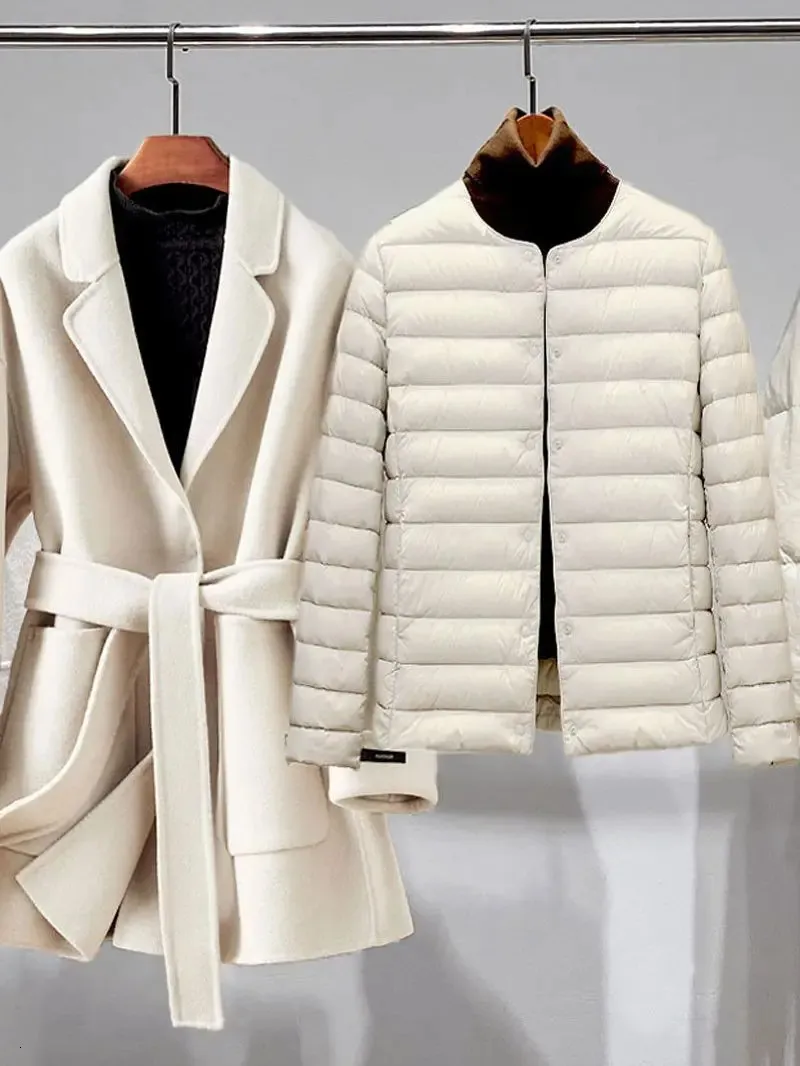 Высший класс, 90% белый утиный пух, женские ультралегкие компактные куртки, осенне-зимние теплые пуховые пальто 240105