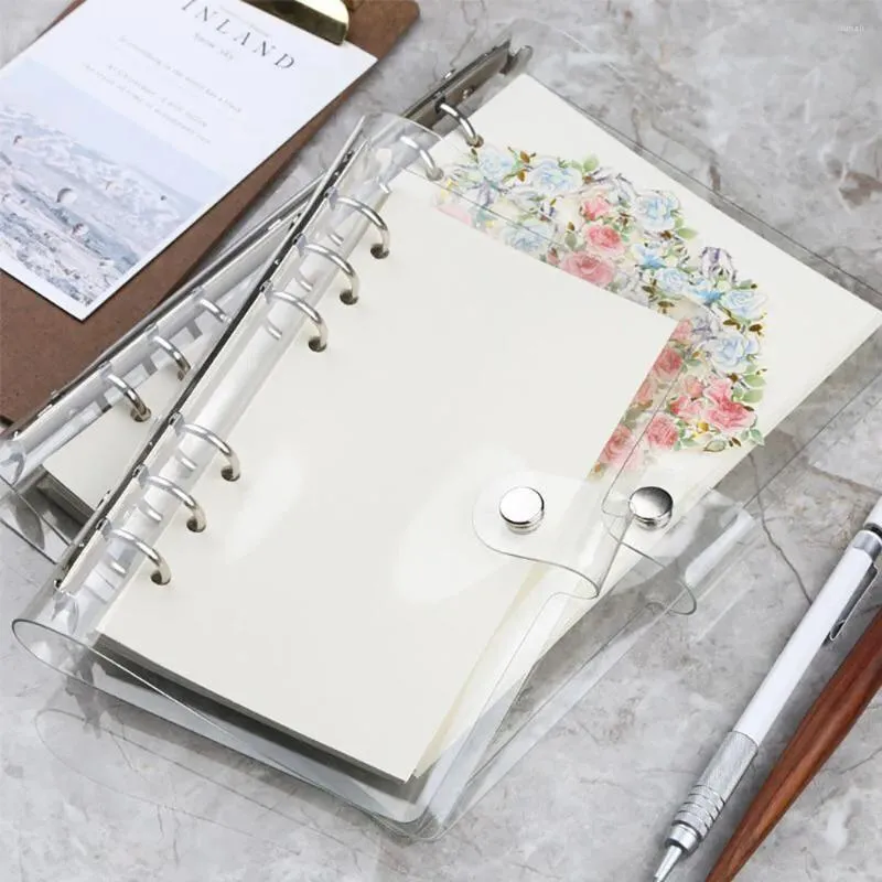 Aufbewahrungstaschen A6 A5 Binder Sammelbuch Druckknopf Schließen Fall Reißverschluss Ordner Weiches PVC 6-Ring-Abdeckung DIY Po Organizer 6 Loch