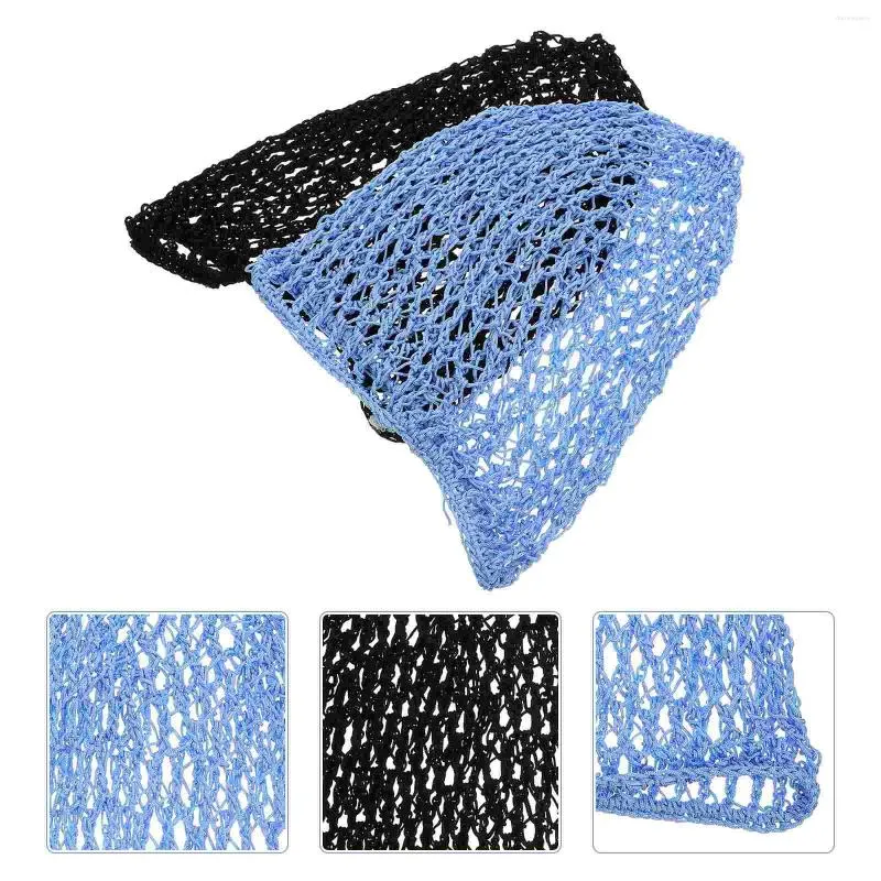 Berets 2 Pcs Hair Care Long Net Bag Woman Covers Girl Tool Grille Crocheted Hat Fabric Home Use