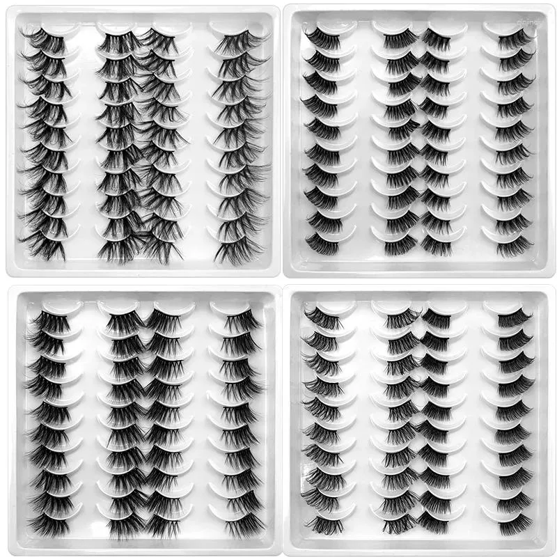 False Eyelashes 20/10/5Pairs Half Lashes Natural Fake Wispy Long Make Up 3D Mink Eyelash Extension