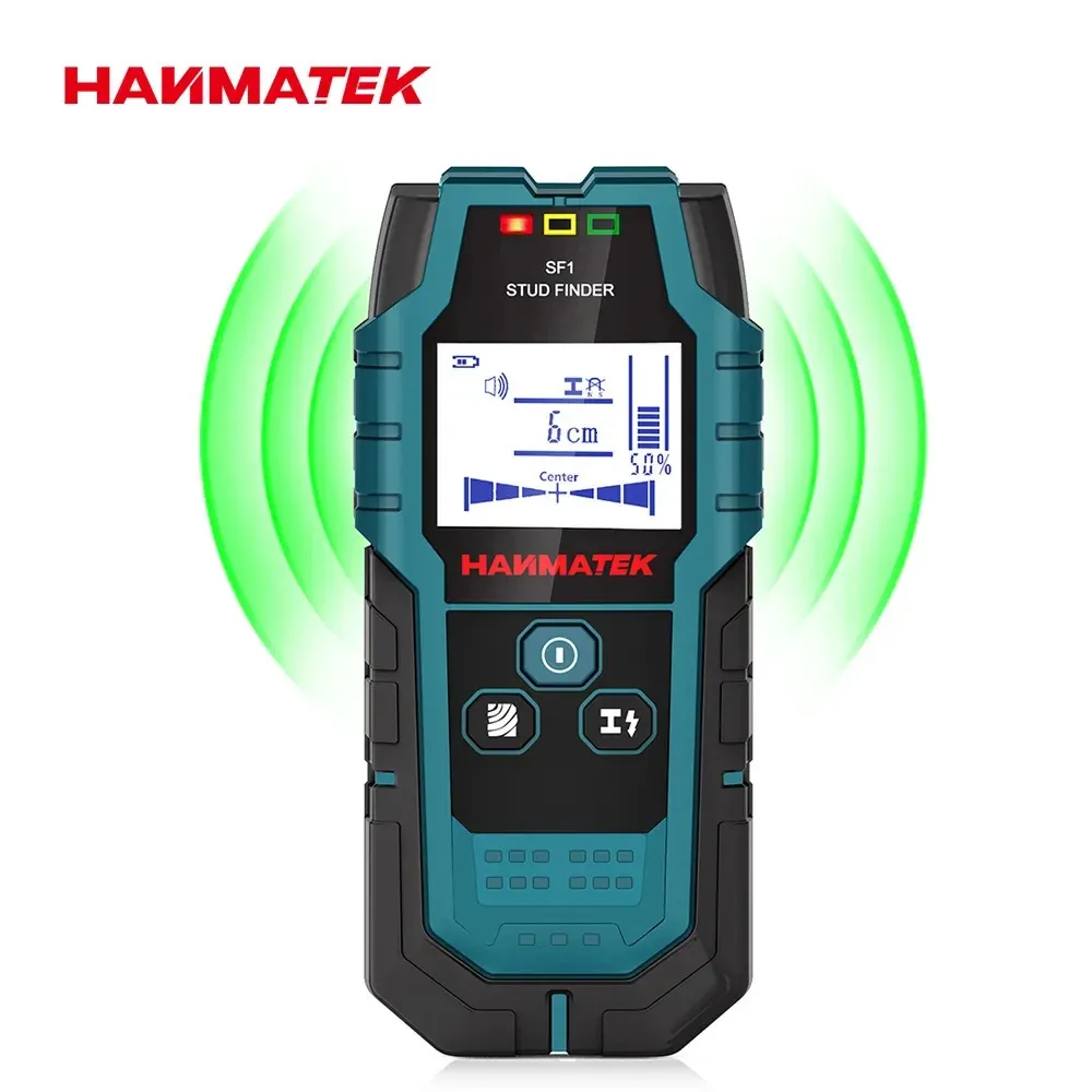 HANMATEK SF1 Rilevatore di montanti in legno Rilevamento di metalli Rilevamento di cavi sotto tensione Rilevatore di misurazione della profondità del metallo Rilevatore di pareti Scanner 240105