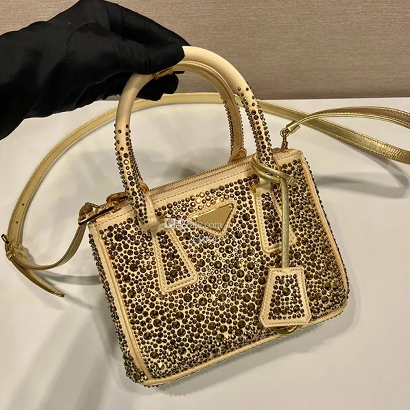 Galleria Designer-Leder-Luxus-Einkaufstasche, diamantgefüllte Aktentasche, Damen-Handtasche, Dreieckszeichen, Schulter, modische Umhängetaschen, modisch