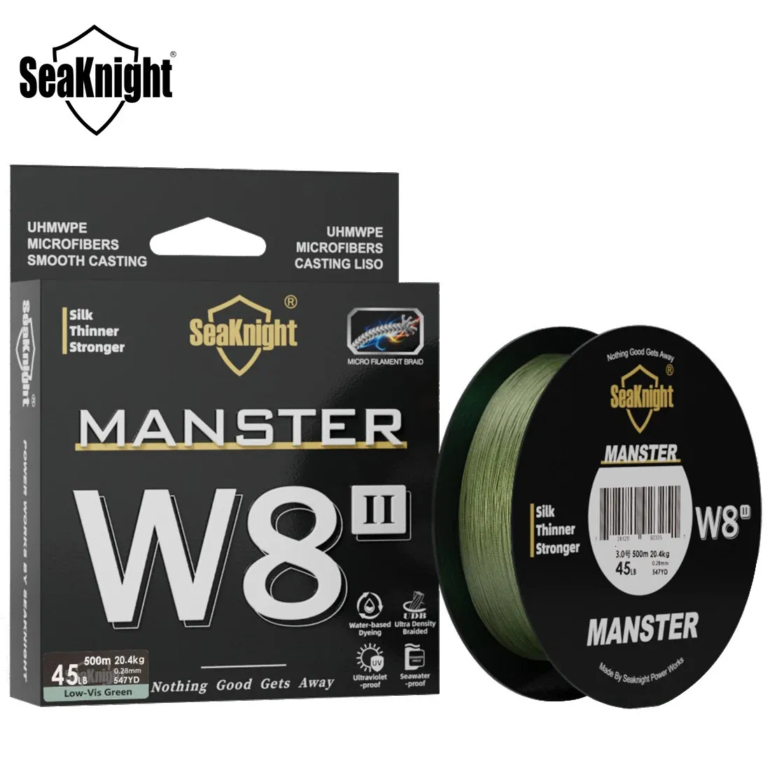 Seaknight Brand Manster W8 II Series Fishing Lines 8 Weaves 500m 300m 150m Uppgradering Stark flätad PE Multifilament Line 15-100lb 240104