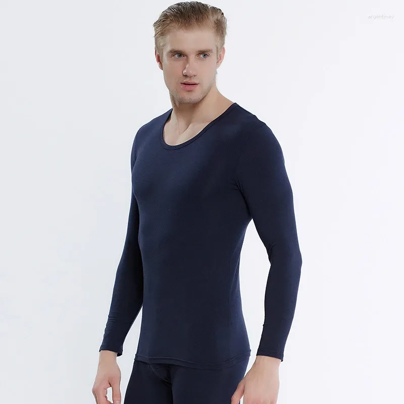 Biancheria intima termica da uomo Uomo Tessuto di cotone Lycra Abbigliamento da notte invernale Mens Ragazzi sexy Caldi mutandoni lunghi 2 pezzi Set pigiama Pantaloni tuta