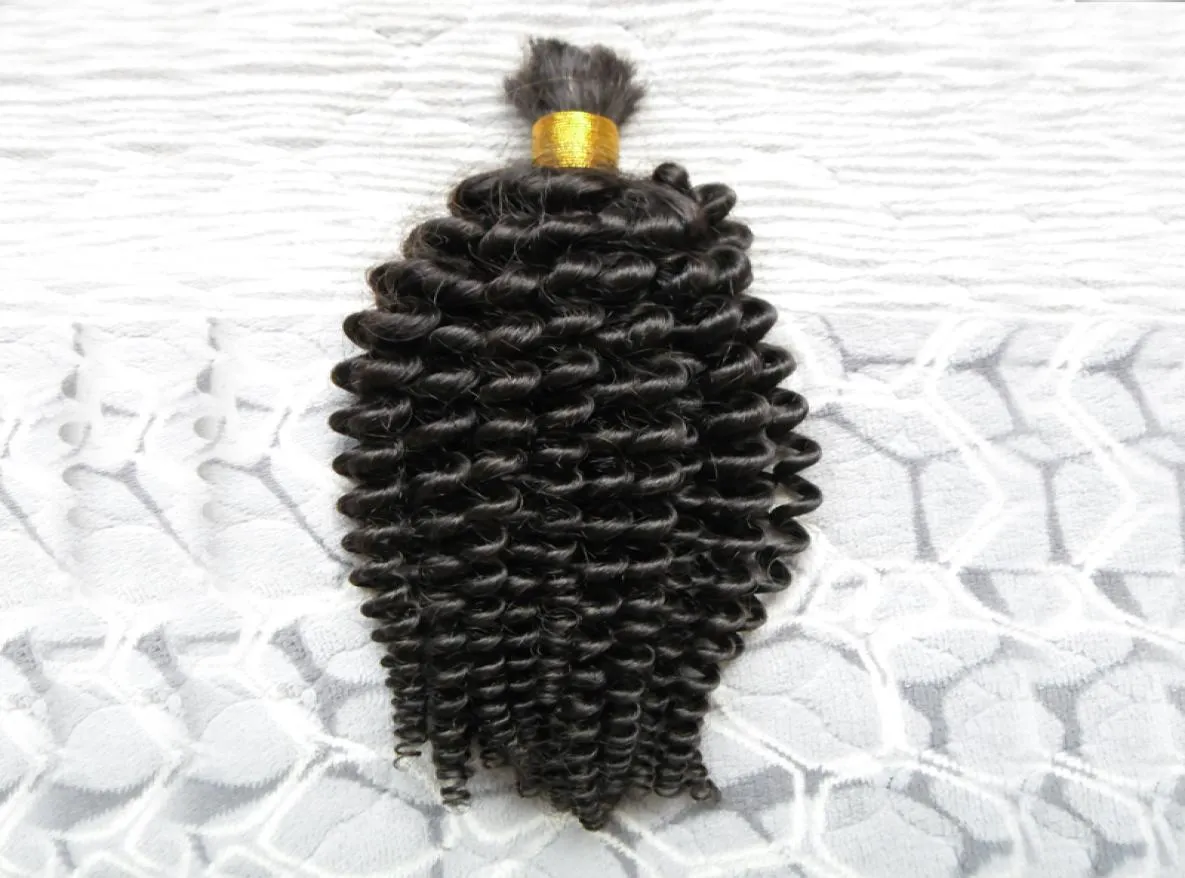 Intere mongole crespi ricci afro all'uncinetto trecce capelli ricci sciolti stile 100g intrecciatura umana capelli sfusi ricci 1 pz intrecciatura umana1460921