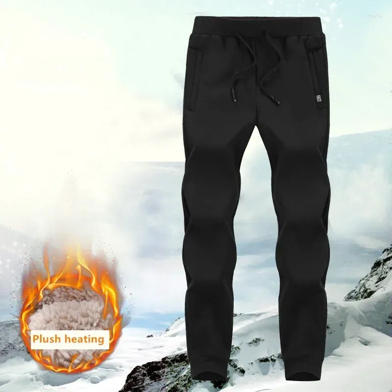 Erkek pantolon kış süper sıcak erkek kalınlaşan polar jogger termal pantolon eşofmanları eşofman elastik bel kadife l-8xl