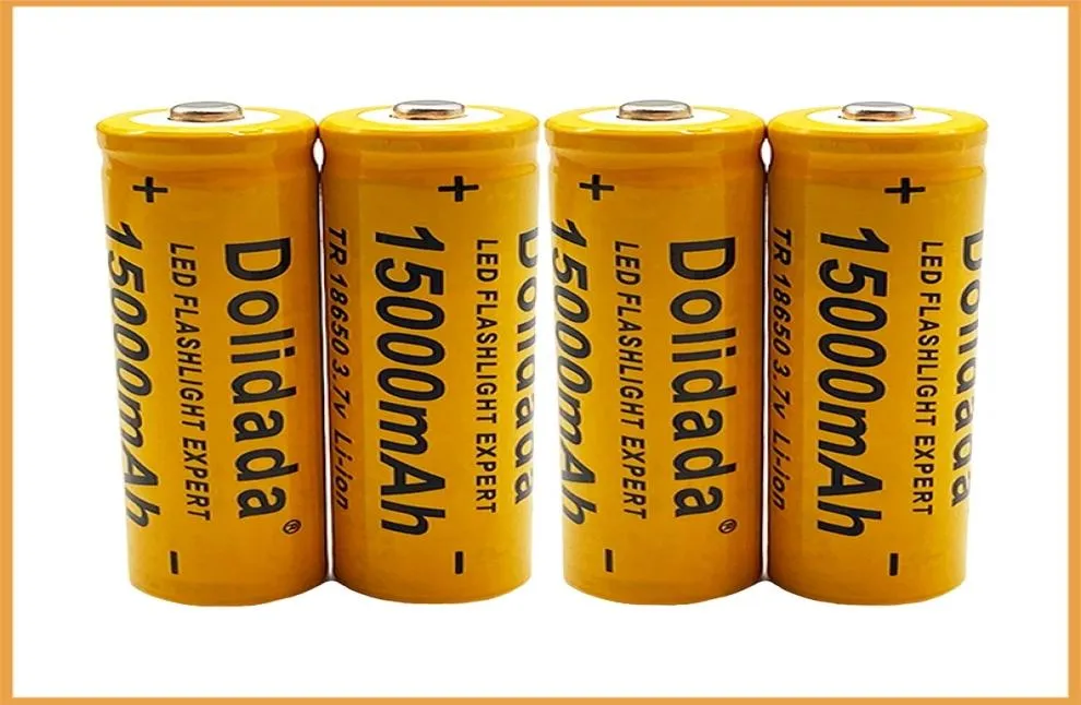 6 pezzi di alta qualità 15000 mAh 37 V 18650 batterie agli ioni di litio batteria ricaricabile per torcia a LEDElettronicaOrange3288564