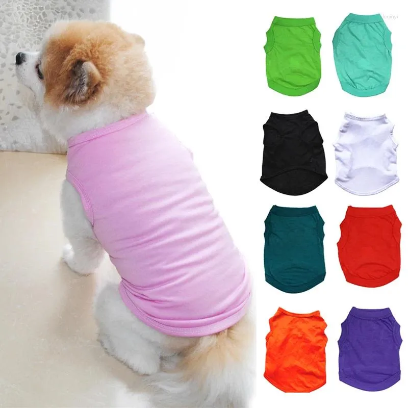Abbigliamento per cani Maglietta tinta unita estiva Forniture per animali Vestiti Gilet per cani di piccola taglia Cucciolo carino Yorkshire Terrier