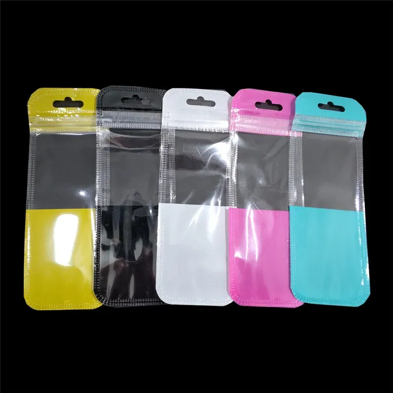 wholesale Sac refermable en plastique transparent Produits électroniques auto-scellables Sac de rangement pour bijoux Sac d'emballage avec fenêtre transparente 4 tailles LL