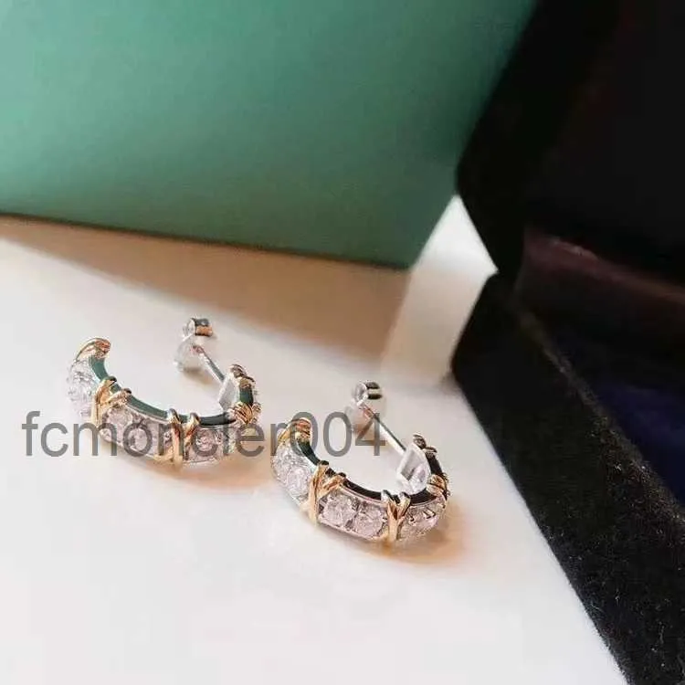 Product Nieuwe Luxe Kristal Oor Manchet Oorbellen voor Vrouwen Merk Charme C-vorm Diamant 18k Goud Hoge Kwaliteit Designer oorbel Sieraden 1G1V