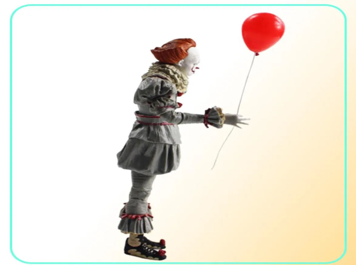 مضحك 20cm Neca Stephen Kings It Pennywise Joker Clown Halloween Day Horror Movie Doll PVC Action Figure Townible 210M5800835