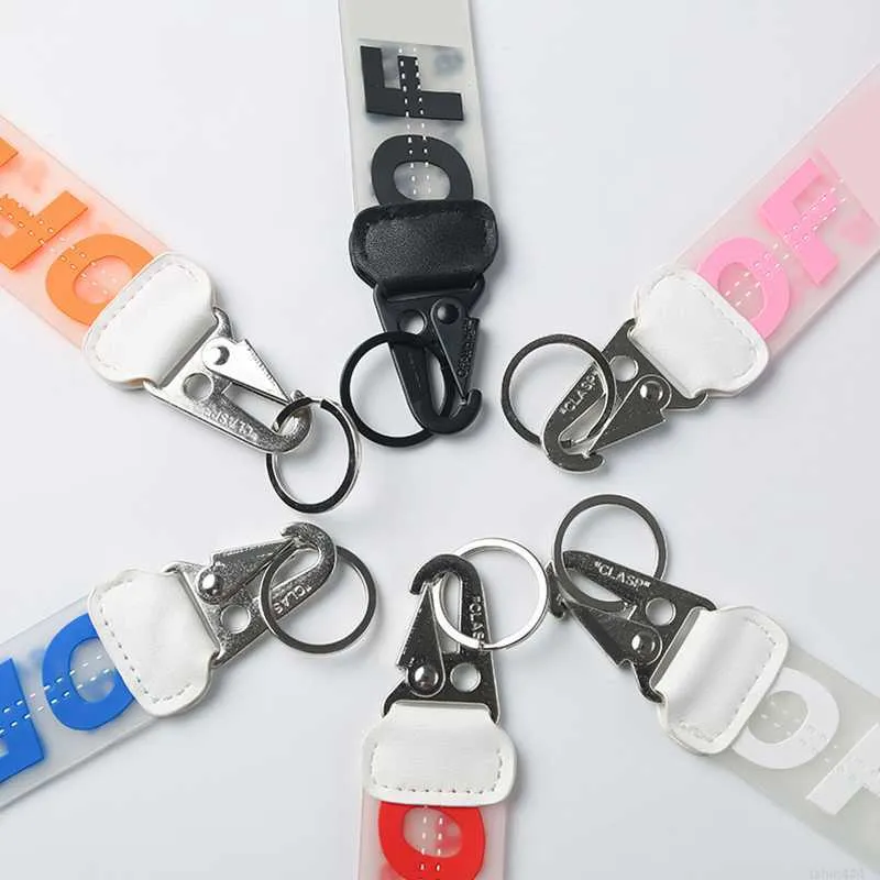 Schlüsselanhänger Lanyards Fashion Series Marke Transparent Off Key Chain Designer Geschnitzte Legierung Schnalle Männer und Frauen Hängendes Seil Dekorativer Schlüsselbund mit Exqu