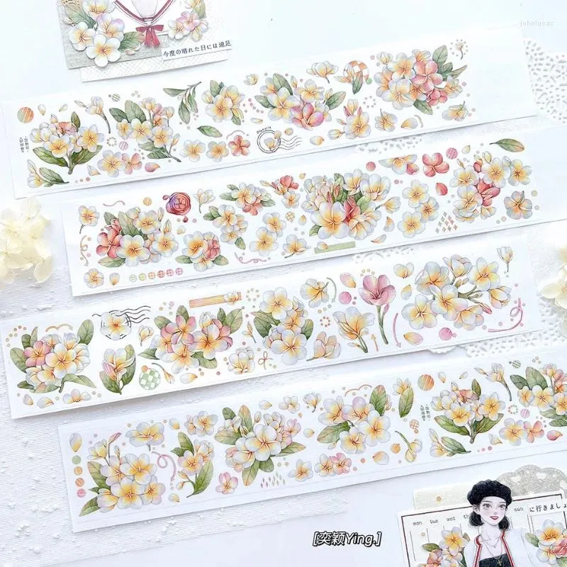 Cadeau Wrap 10M Vintage Plumeria Huile spéciale PET Washi Tape Craft Fournitures Journal Collage Matériel DIY Pour Scrapbooking Autocollant Décoratif