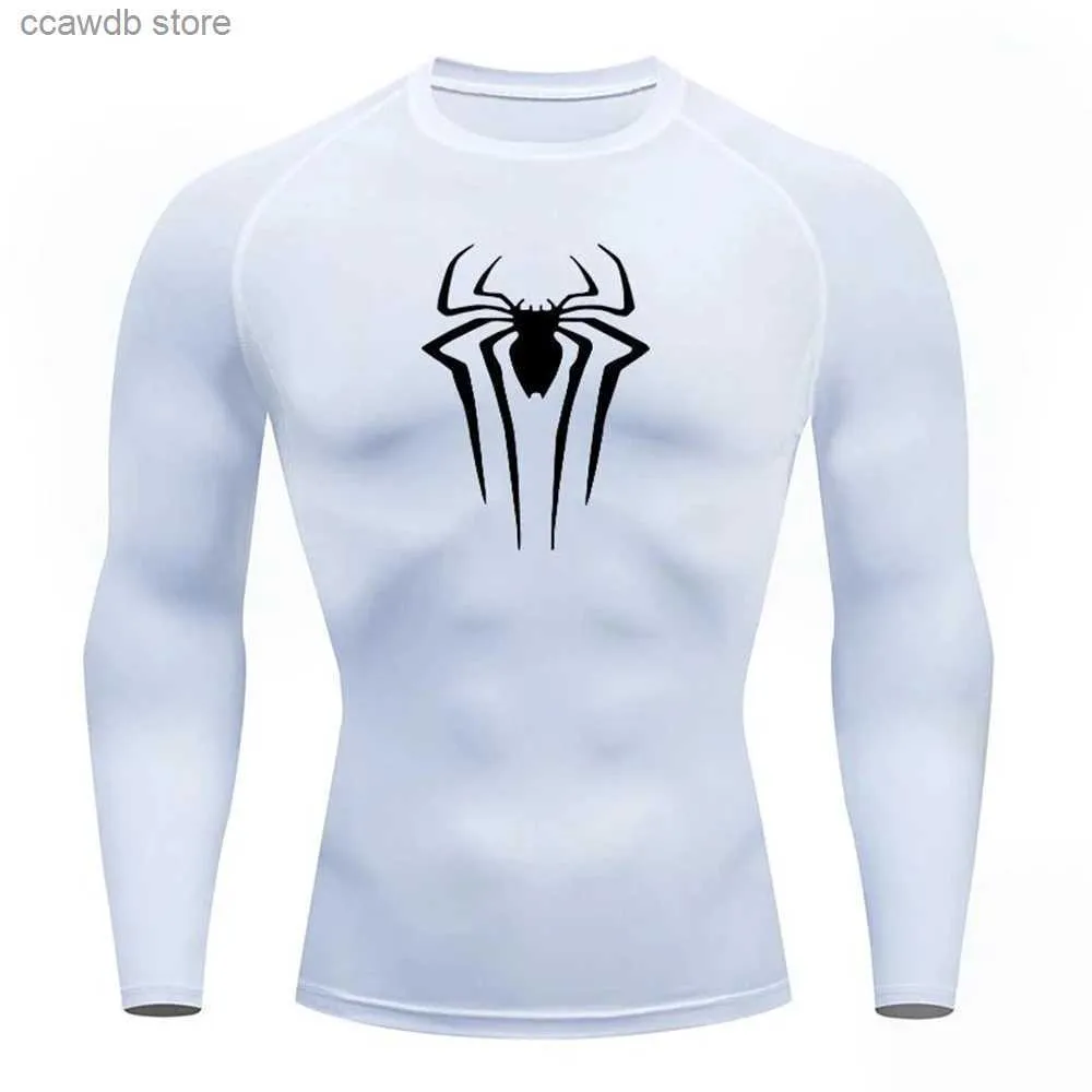 T-shirts pour hommes Chemise de compression pour hommes Manches longues Sports d'entraînement Séchage rapide Respirant Serré Fitness Rash Guard Entraînement Stretch Top TShirt T240105