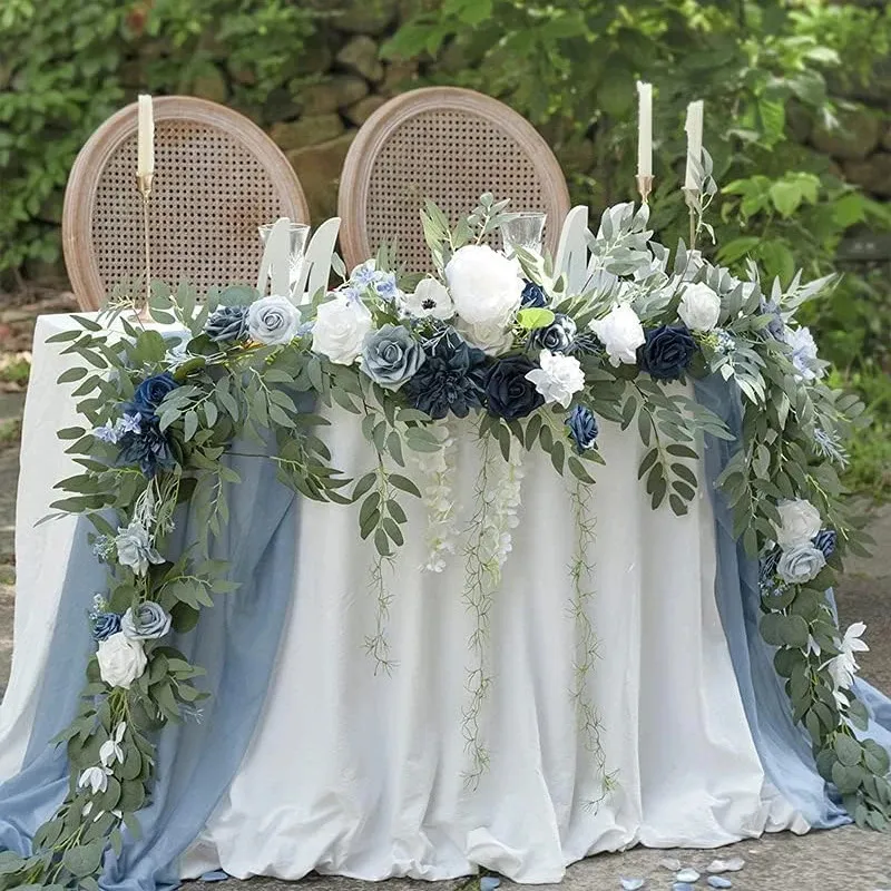 Matrimonio artificiale ghirlanda di eucalipto ghirlanda di fiori runner decorazione matrimonio casa arco fiori decorazione per cena addio al nubilato 240105