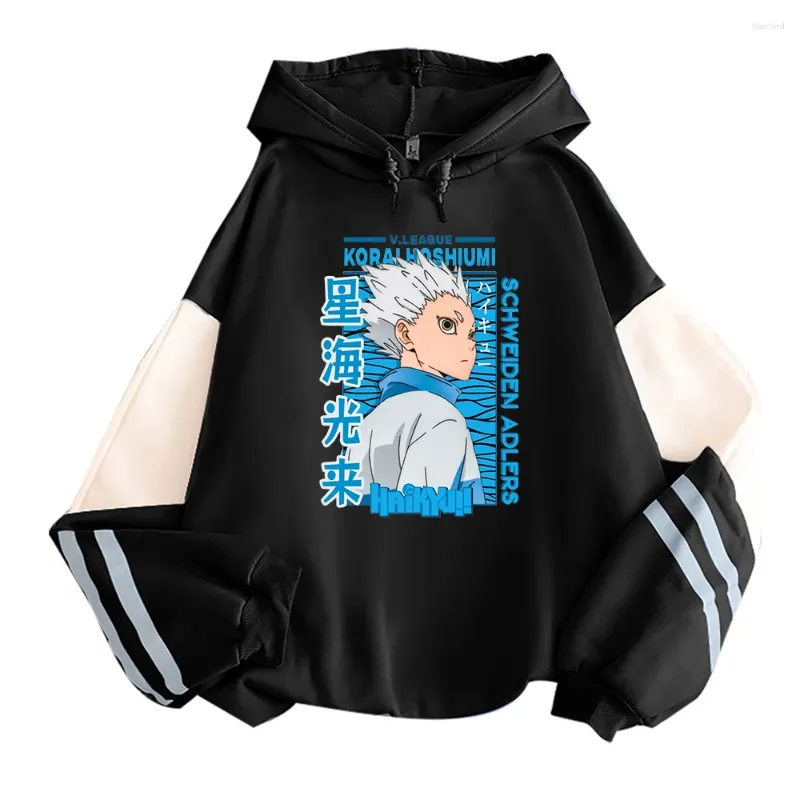 Felpe con cappuccio da uomo Anime Haikyuu Korai Hoshiumi Harajuku Gudae Felpa Liceo Manga Donna Uomo Autunno Maniche Lunghe Strada Felpa con cappuccio