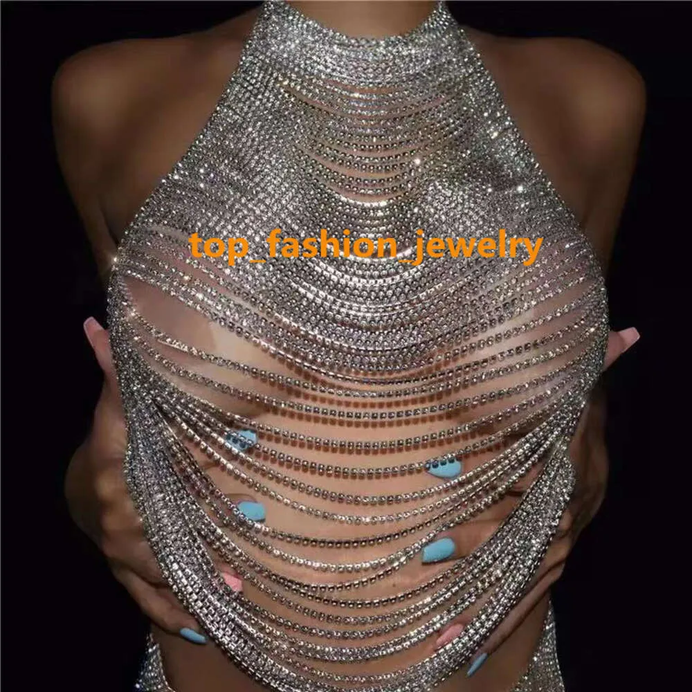 New Sparkling Crystal Tassel Body Chain Jewelry Sexy Bikini Underwear  Diamond Chain Top Wrap Bra Chest Chain Jewelry From 28,38 €