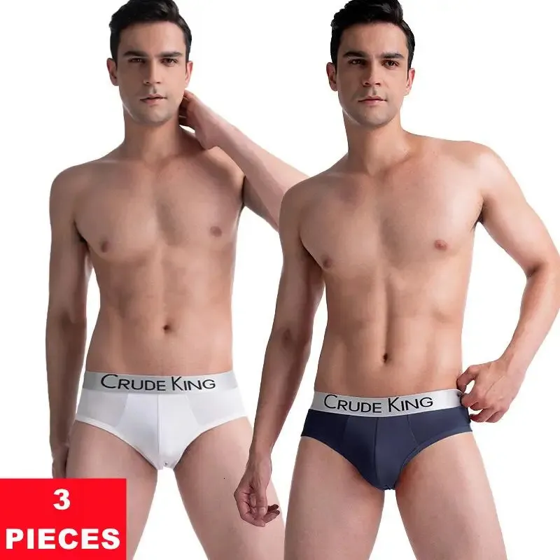 3Pcs Fashion Men's Thong Letter Print Underpants Man Underwear Breathable Panties 3D Pouch Shorts Male Briefs Seamless Lingerie 240105