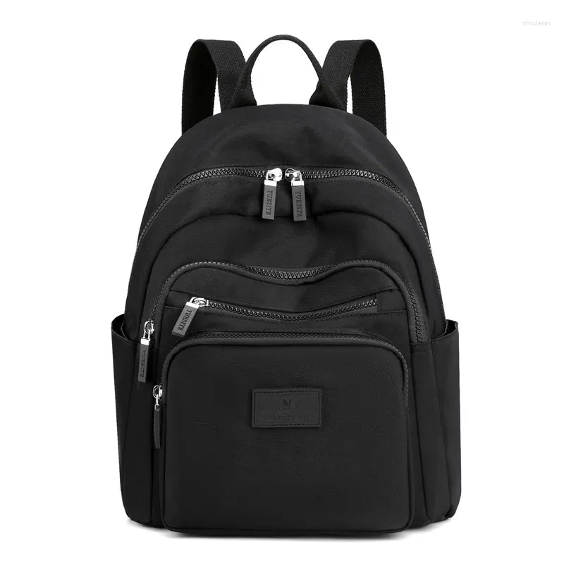 Schultaschen Wasserdicht Teenager Büchertasche Nylon Rucksack Mode Mädchen Rucksack Frauen Umhängetasche Hohe Schultasche Schwarz Mochila