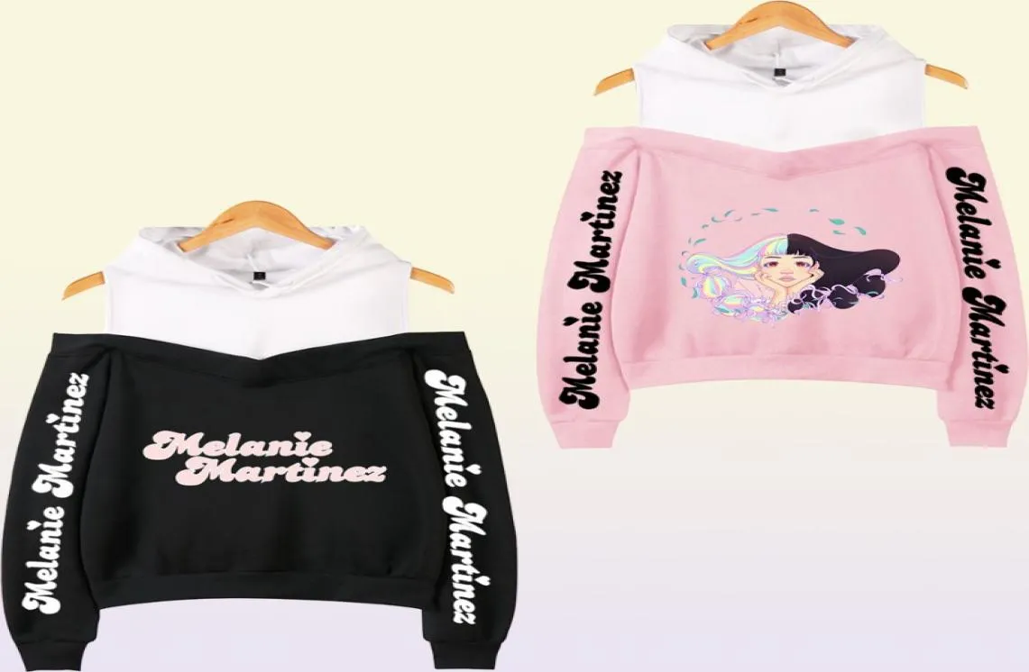 Melanie Martinez Merch 여자 후기 스웨트 셔츠하라 주쿠 스트리트웨어 힙합 긴 슬리브 섹시 오프 숄더 플리스 후드 재킷 5127380