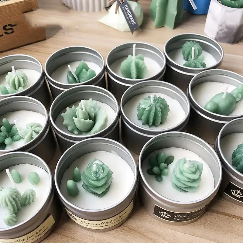 Outils petite taille plantes succulentes Fondant gâteau Silicone moule Cactus bricolage arôme gypse plâtre Silicone moule bougie moules