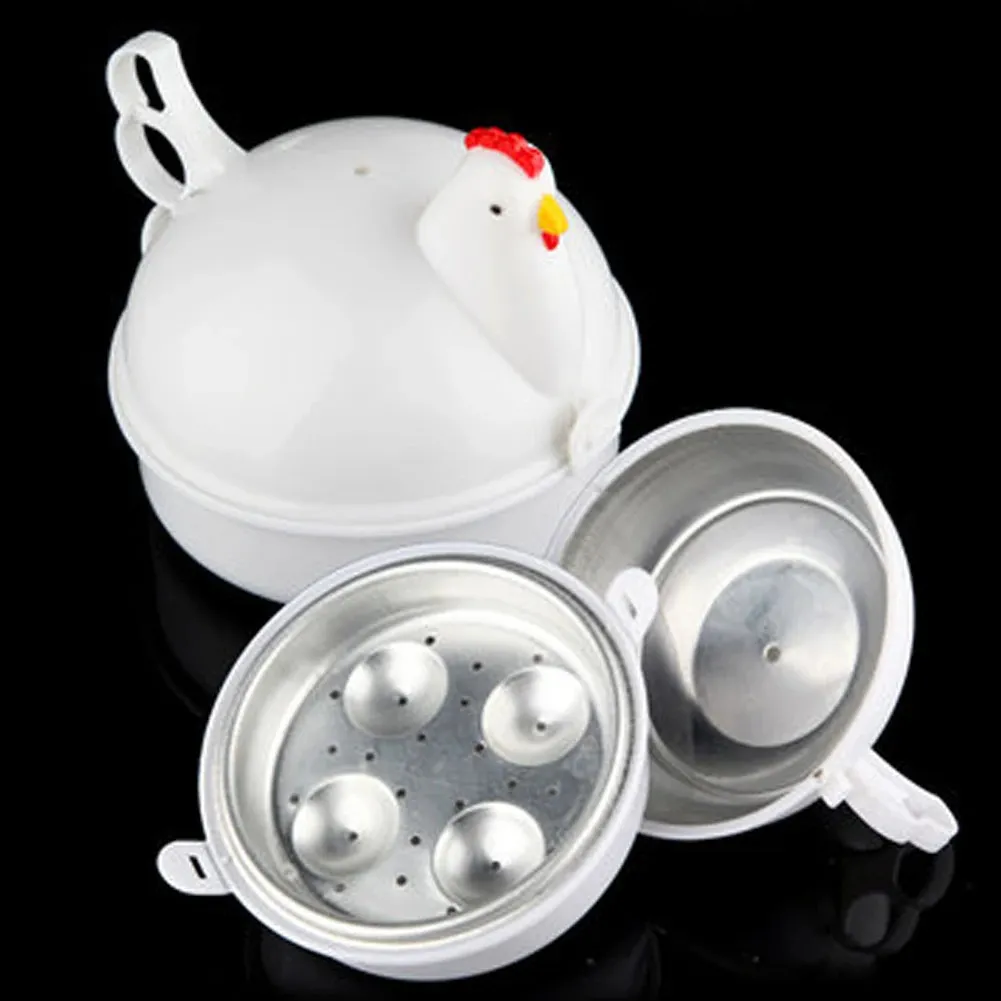 鶏肉型の電子レンジキッチン家庭料理蒸し健康的な清潔な家庭用耐熱卵ボイラー240105