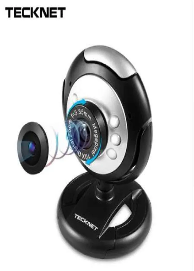 Tecknet C016 USB HD 720p Webcam 5 Megapixel 5GレンズUSBマイク6 LED Web Cam Camera5582881