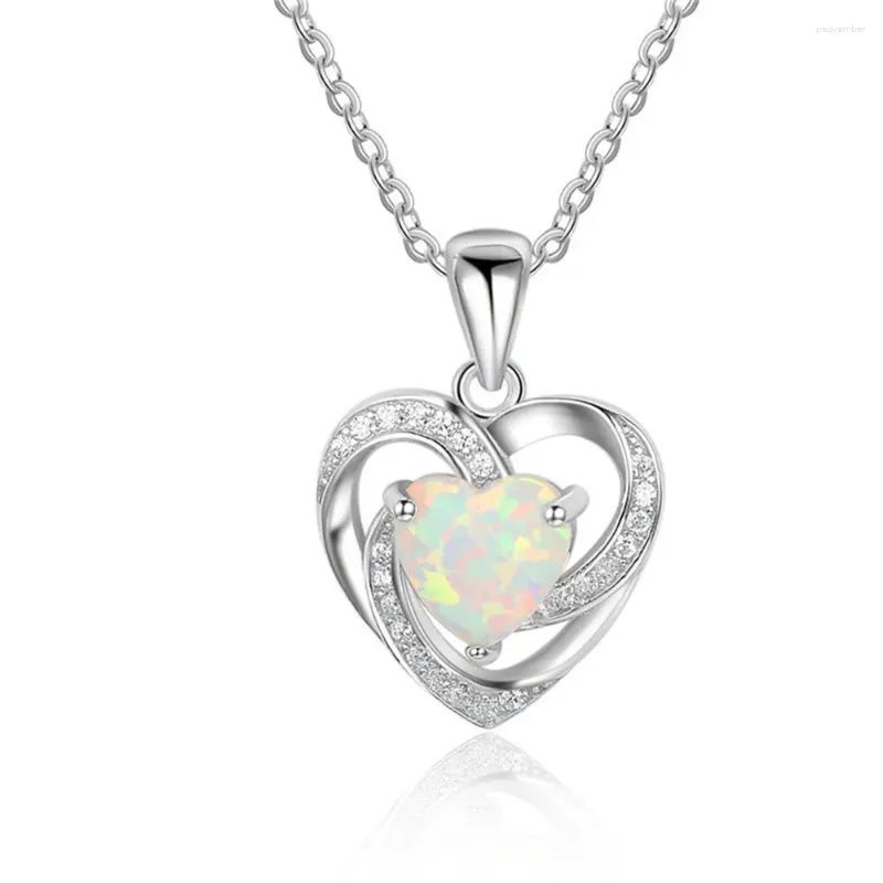 Pendant Necklaces Cute White Sparkling Heart Crystal Drop Necklace For Women Personalized Versatile Chain Choker Jewelry Gifts