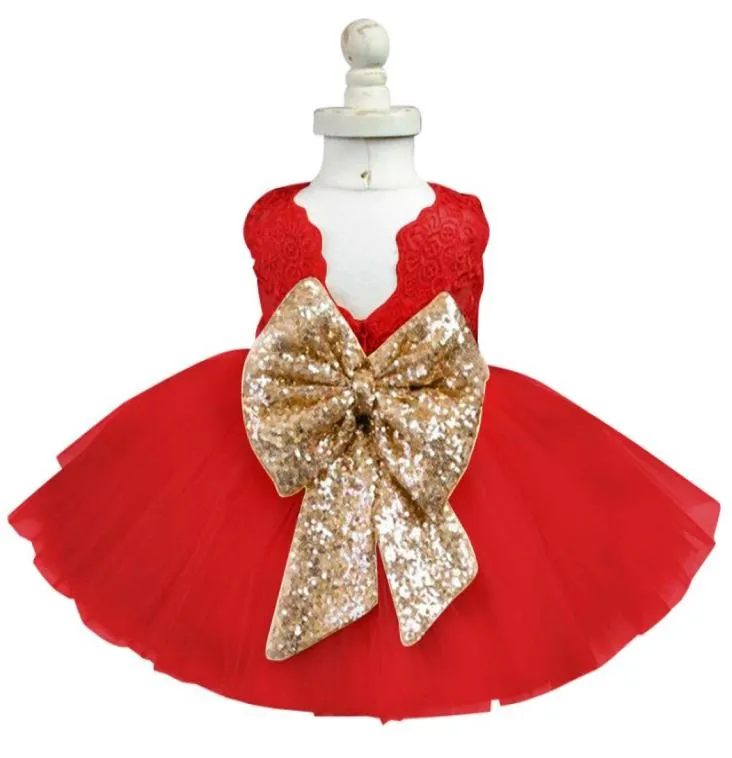 2018 Robe de baptême en or pour bébé fille en dentelle robe de baptême Tutu robes de soirée enfant en bas âge enfants déguisement 1er 2ème anniversaire tenues Y7665991