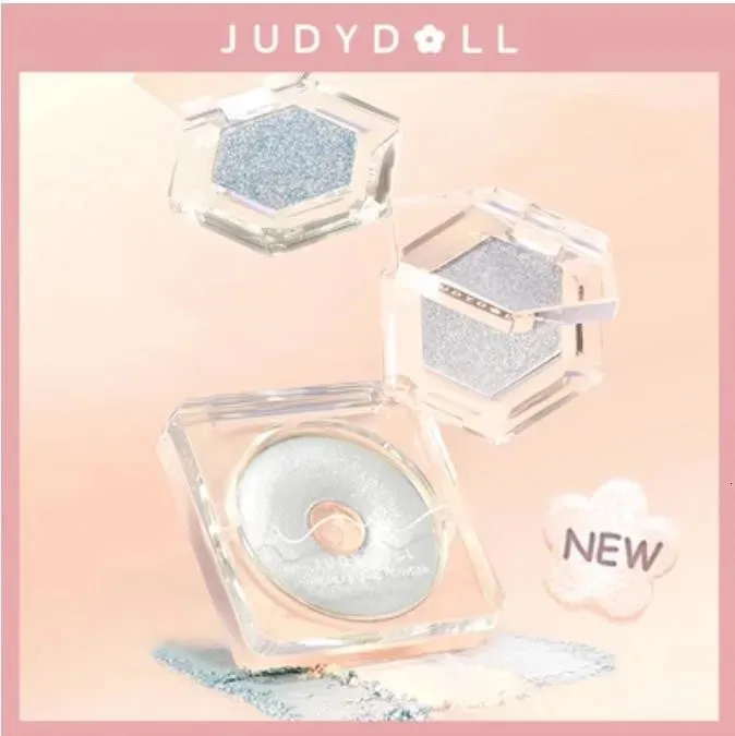 Judydoll Highlighter Powder Cream Ring Light Monochrome Highlight 3d Diamond Shine Longlasting Waterproof Face Makeup 240106