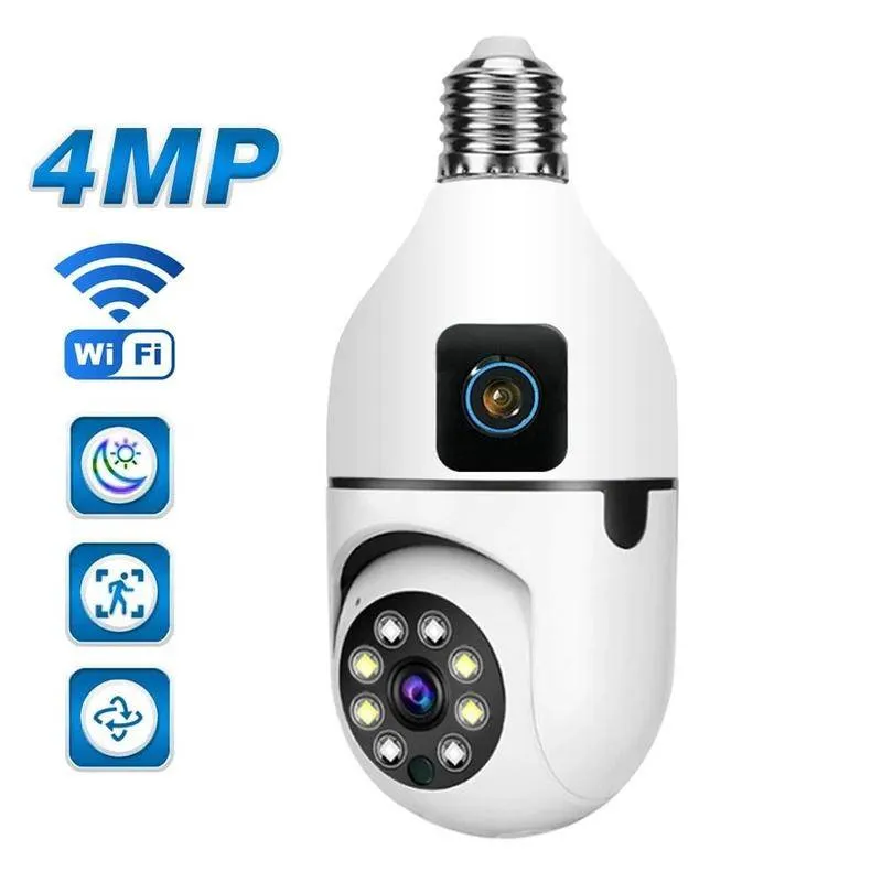 V380 1080P WIFI Dual Objektiv Birne Kamera Drahtlose PTZ IP Kamera Video Nachtsicht Zwei-wege Audio Indoor Netzwerk video Überwachung