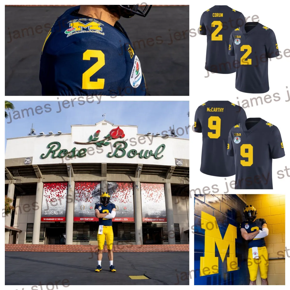 2024 Custom Michigan Wolverines new style football Jersey #58 Giovanni El-Hadi #25 Junior Colson #53 Trente Jones #17 Braiden McGregor #8 Tyler Morris#96 Enow Etta