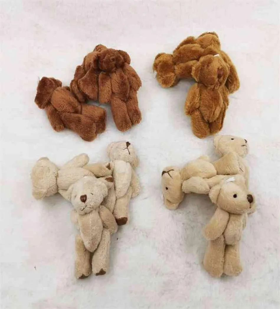 20PCS 6CM Fuzzy Bear Leder Toe Bear Gefüllte Plüschtiere Spielzeug Braune farbe 2012144042616