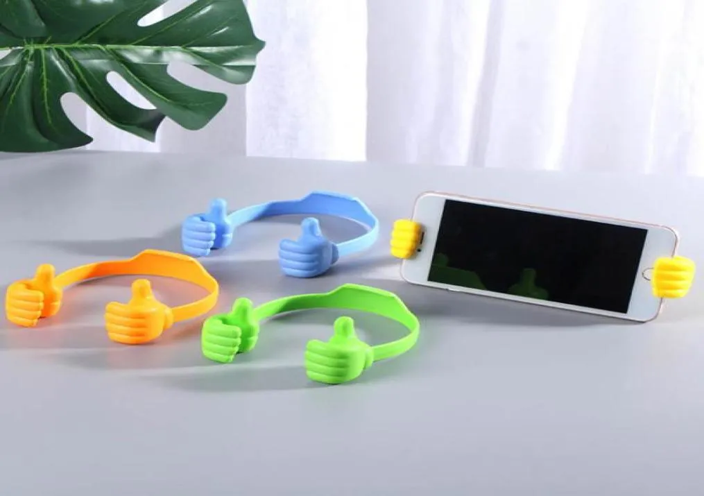 Uniwersalne montaż telefonów komórkowych Uchwyty kciuki Regulowane leniwe elastyczne stojak z plastik
