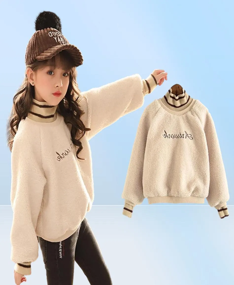 Winter Hoodies Sweatshirts Elegant Winter Spring Autumn Sweater Warm Kids Girl Plus Velvet Lamb Wool Thicken Outfits Baby Boutiq7407405