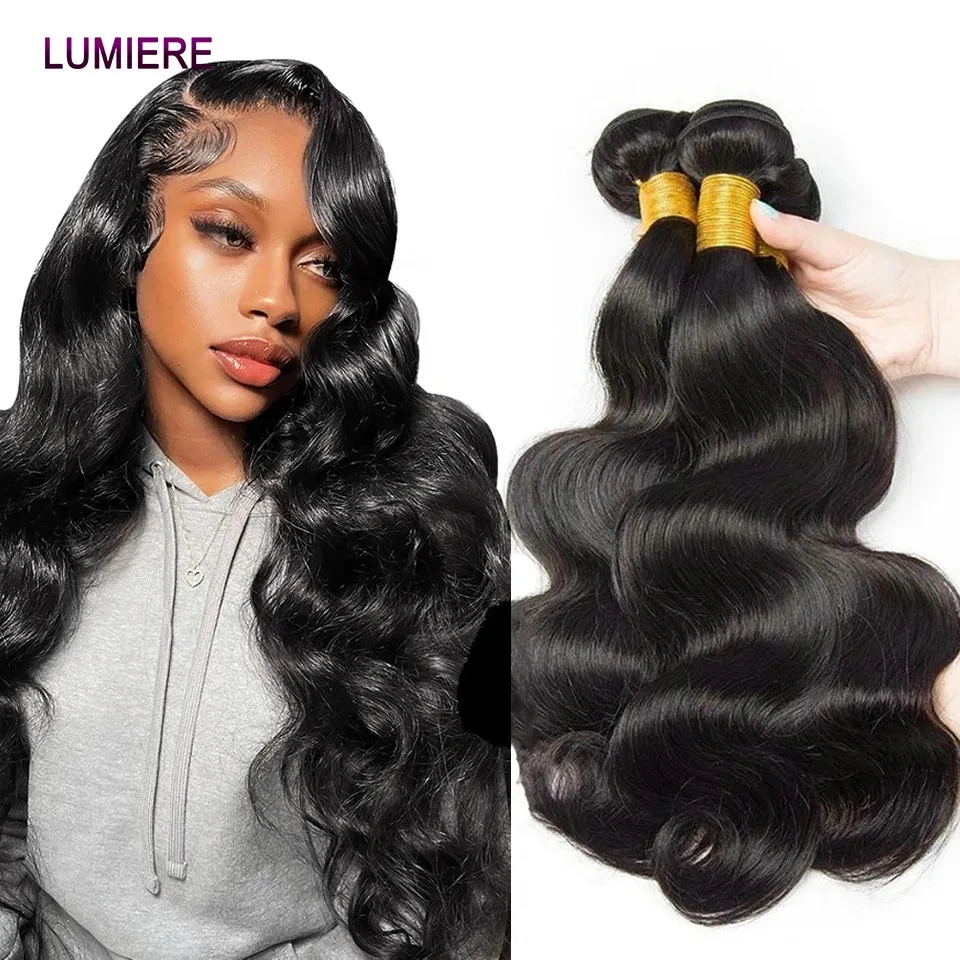 8-40 Body Wave Bundles Brazylian Fryzury Splot 134 szt. Surowe ludzkie Włosy Reklowa Remy Hair Hair Hair 240105