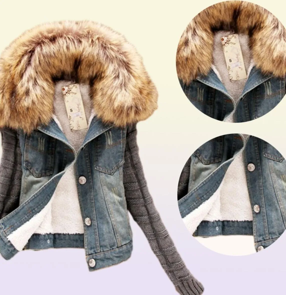Women Spring Denim Jacket faux fur Coat Casual Clothing Overcoat Tops Female Jeans Coat Warm Coat11135743