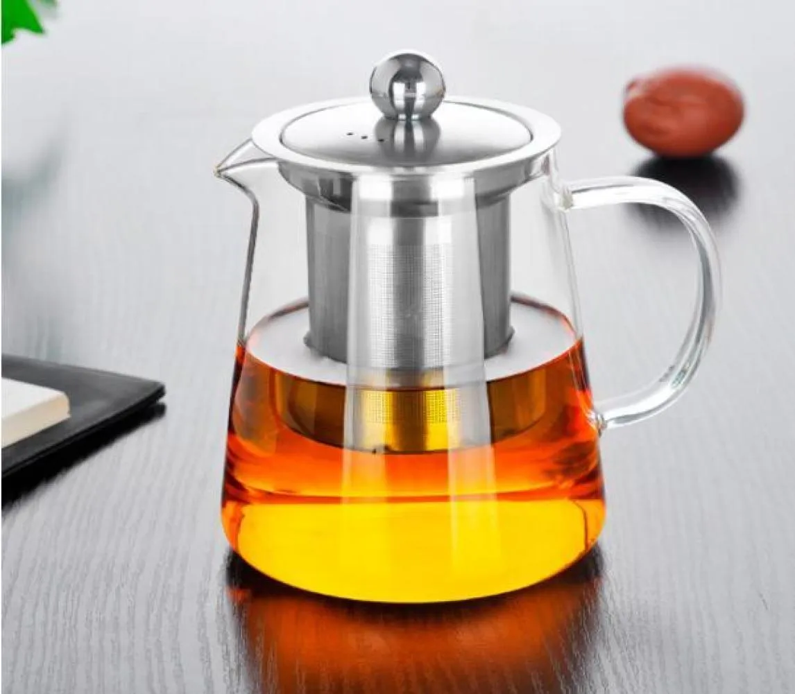 Bouilloire à thé en verre transparent résistant à la chaleur de 550ml, avec filtre infuseur, Pot à thé, pour la maison et le bureau, outils à thé et à café 24 UP9109111