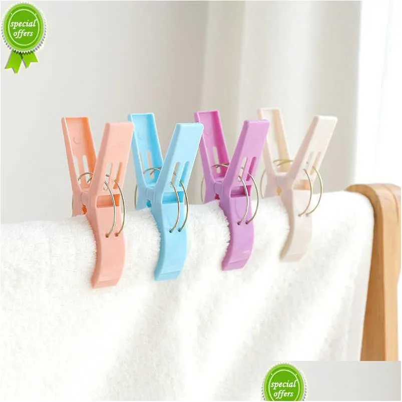Bag Clips 4Pcs Windproof Pegs Plastic Hanger Beach Towel Sun Clothes Sunbed Pool Cruiseship Top Pins Drop Delivery Home Garden House Dhisl