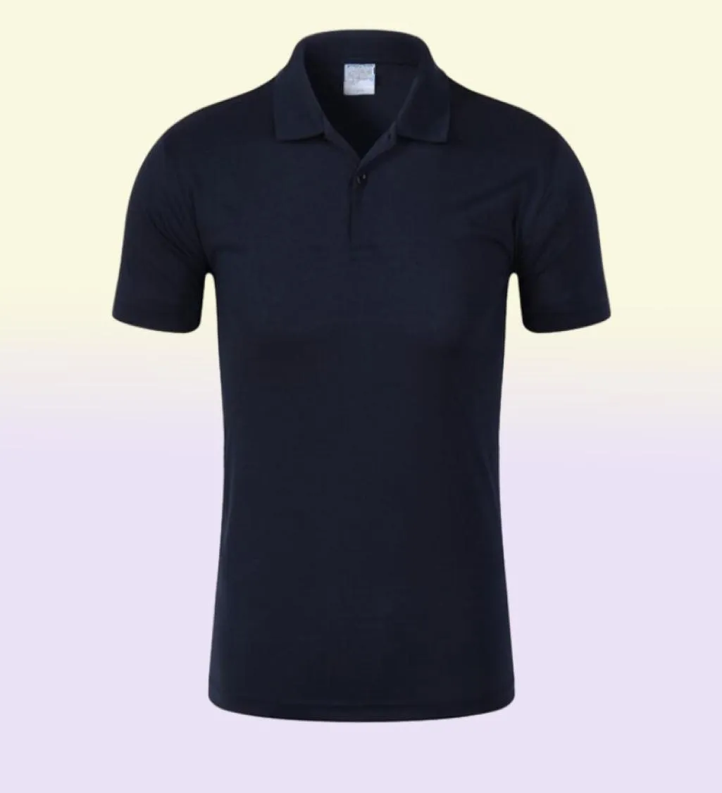 Letnia czarna klasyczna marka krótkie koszulę polo z czystym kolorem Casual Mens Lapel TOP9284191