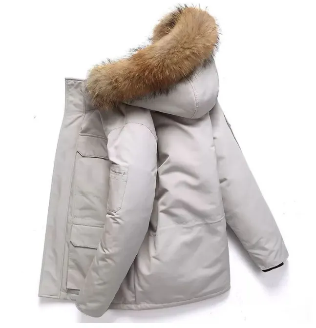 Designer masculino jaqueta de inverno jaqueta feminina bolso hip-hop jaqueta adesivos penas ao ar livre amantes à prova de vento engrossado jaqueta térmica